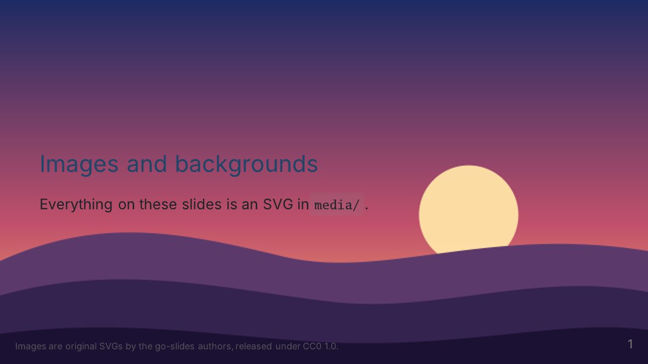 The first slide of “Images and backgrounds”
