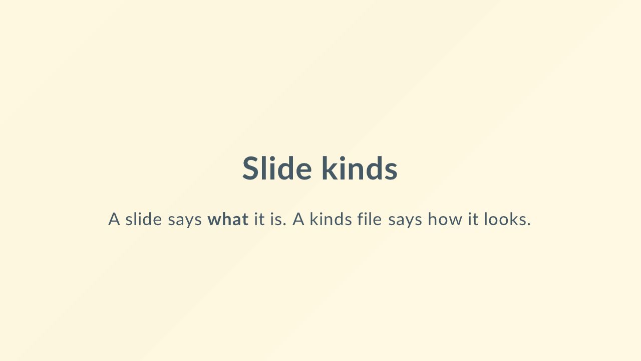 The first slide of “Slide kinds”