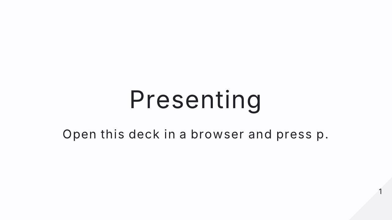 The first slide of “Presenting”